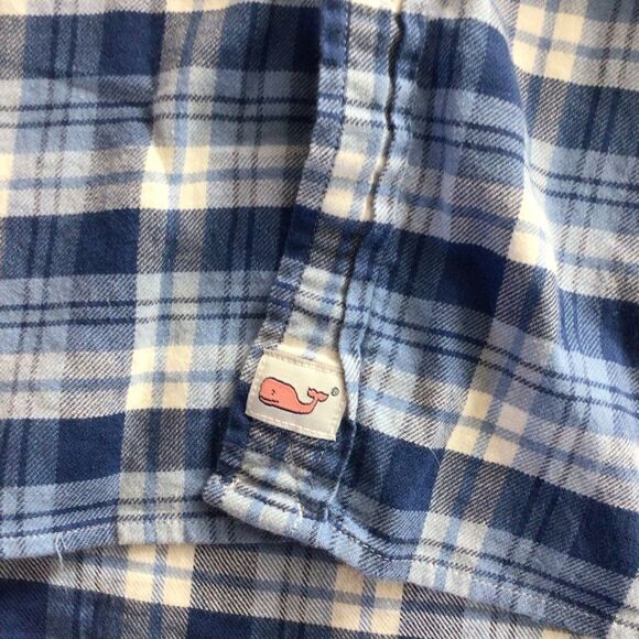 Mens‎ Vineyard Vines Cotton Classic Fit Murray Flannel Shirt Blue Size Large - Picture 5 of 6